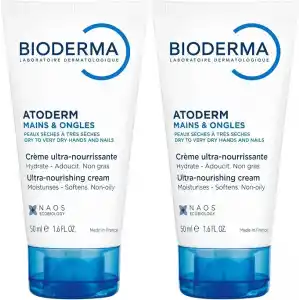 Bioderma Atoderm Hand & Nail Cream Kuru Ciltler için El Kremi Shea Yağı İçeren Onarıcı ve Nemlendirici Bakım 50 Ml (2 paketi)