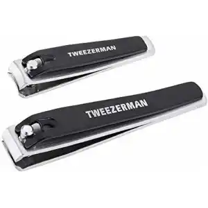 TWEEZERMAN Tırnak makası seti, 2 parça, hassas el ve ayak tırnakları kesimi, siyah