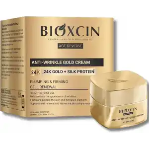 Bioxcin Age Reverse Kırışıklık Karşıtı Altın Krem 50 ml – 24K Altın, İpek Proteini, Pantenol ve Zeytinyağı İçerikli – Cilt Sıkılaştırıcı ve Nemlendirici