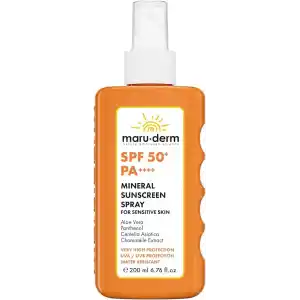 Maruderm SPF 50+ Hassas Ciltler için Mineral Vücut Güneş Kremi Spreyi – Çinko Oksit & Bitkisel Özütlerle Yatıştırıcı Güneş Koruyucu, Yüz ve Vücut için, 200 ML