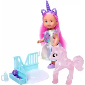 Simba, 105733728, Evi Love Unicorn Arkadaşım, Unicorn Figürü ve Özel Küçük Ahır, Çeşitli Aksesuarlar, Saç Bantlı Tatlı Bir Unicorn Elbisesi İle Birlikte, 12cm