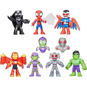 SPIDEY AND HIS AMAZING FRIENDS Marvel, Iron Man ve Müthiş Arkadaşları Örümcek ve Demir Adam: Avengers Takım Oluşturma, 3 İnç Aksiyon Figürü Seti, 3+