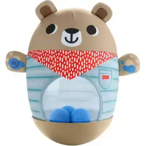 Fisher-Price Kamp Zamanı Hacıyatmaz Ayıcık, 6 aylık ve daha büyük bebekler için kaba motor becerilerini geliştiren oyuncak, JLB83
