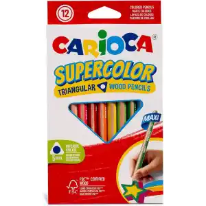 Carioca Supercolor Maxi Üçgen Kuru Boya Kalemi 12Li