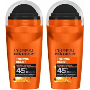 LORÉAL PARIS Men Expert Thermic Resist Terleme Karşıtı Roll-On Deodorant 50 ml (2 paketi)