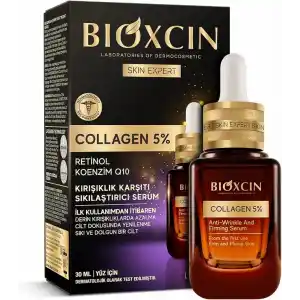Bioxcin Collagen Serum 5% – Kırışıklık Karşıtı ve Sıkılaştırıcı Yüz Serumu – Retinol, Koenzim Q10 ve Lipozom Teknolojili – 30 ml