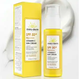 Maruderm SPF 50+ C Vitaminli Güneş Kremi – Aydınlatıcı ve Nemlendirici Geniş Spektrum Güneş Koruyucu, Hyaluronik Asit & Seramid ile, 50 ML