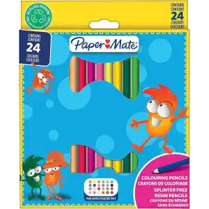 PAPER MATE çocuk boya kalemi Önceden kesilmiş renkli kalemler, Renk çeşitliliği, 24 kalem