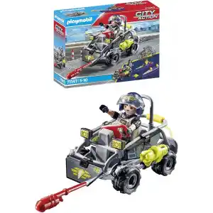 Playmobil City Action 71147 Swat-Multi-Terrain-Quad, Dönüştürülebilir Sek Sürat Teknesi, 5 Yaş ve Üzeri Çocuklar İçin Oyuncak