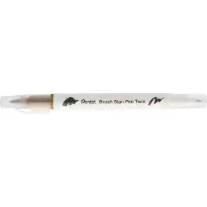 Pentel Brush Sing Pen Twin Çift Taraflı Fırça Uçlu Kalem TOPRAK