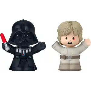 Hayranlar için özel Little People Collector STAR WARS: I Am Your Father seti, sergileme kutusunda Darth Vader ve Luke Skywalker figürleri, JFW74