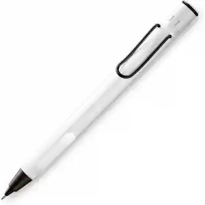 LAMY L119WTB Safari Mekanik Kalem, Beyaz Siyah Klips, 0,02 inç (0,5 mm), Sınırlı Üretim