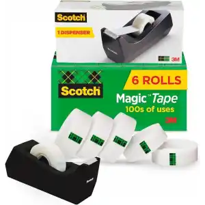 Magic Tape Value Pack W/dispenser, 3/4 x 1000 ,1 Core, 6/Paket
