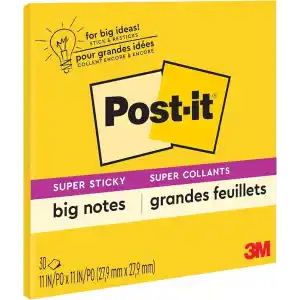Post-it S per Yap kanl B y k Notlar, 28 cm x 28 cm, 1 Ped, 30 Sayfa/Ped (BN11)