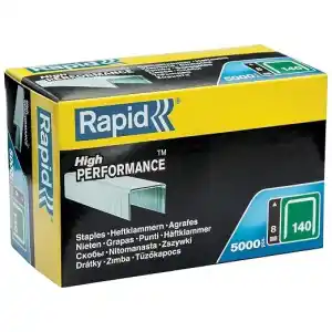 Rapid Zımba teli Tip 140, 8 mm zımba, 5000 adet büyük paket, ahşap ve folyolar için yassı tel kıskaçlar