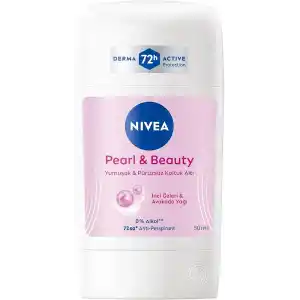 NIVEA Kadın Stick Deodorant Pearl & Beauty 50ml, 72 Saat Anti-perspirant, Yumuşak ve Pürüzsüz Koltuk Altı