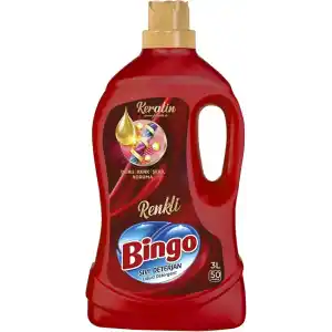 Bingo Sıvı Çamaşır Deterjan Bakım Renkli 50 Yıkama, 3000 ml