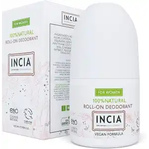 INCIA%100 Doğal Roll On Deodorant Kadınlar İçin Ter Kokusu Önleyici Lekesiz 50 ml