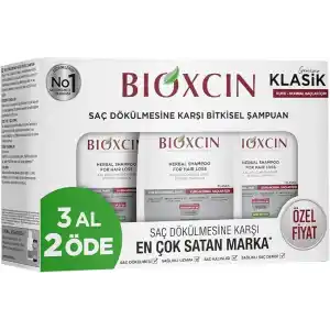 Bioxcin Klasik Bitkisel Kuru ve Normal Saçlar için 3x300 ml Saç Dökülmesine Karşı Şampuan