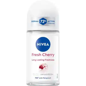 NIVEA Kadın Roll On Deodorant Fresh Cherry, 72 Saat Anti-perspirant Koruma, 50ml