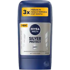 NIVEA MEN Erkek Stick Deodorant Silver Protect 50 ml, Ter ve Ter Kokusna Karşı 72 Saat Anti-perspira