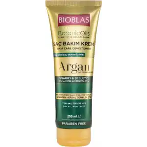 Bioblas Saç Dökülmesine Karşı Bakım Kremi – Argan Yağlı, Bitkisel Kompleks B19,%74 Bitkisel Serum, Onarıcı & Parlaklık Veren Saç Kremi, 250 ml
