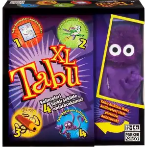 Hasbro Gaming Tabu XL Kutu Oyunu, 4 Farklı Oyun Alternatifi, Klasik Oyunun Yanı Sıra Çizerek, Tabu Kuklasıyla Anlatarak ve En Fazla 15 Kelime Kullanarak Tabu Oynayın