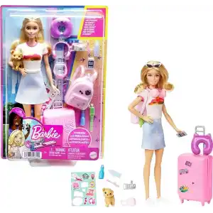 Barbie® Seyahatte Bebeği ve Aksesuarları