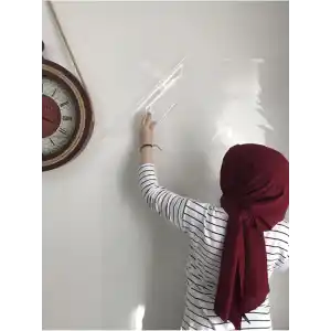 2 Adet Şeffaf Statik Akıllı Kağıt Şeffaf Yazı Tahtası Kalem 120x100 Cm Yapışkansız Şeffaf