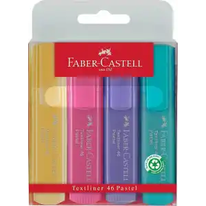 Faber-Castell Textmarker Textlıner 1546 Pastel, 1 - 5 Mm, 4Lü Paket, İçerik: 1X Sarı, Yeşil, Fuşya Ve Lila