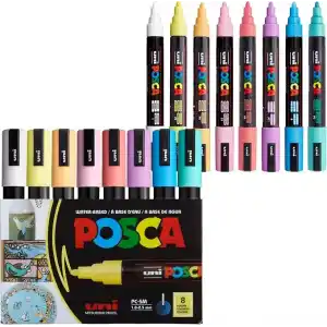 UNİ POSTER MARKÖRÜ POSCA SET PC-5M/8C SC SOFT RENK 8 Lİ