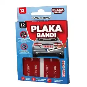 Badem10 Bondit Araç Plaka Güçlü Yapıştırıcı 3M Yapıştırma Çift Taraflı Bant Bandı 95mm X 35mm BND01069530