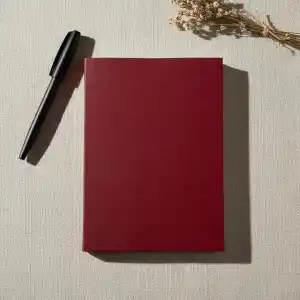 Fark Tanıtım Çizgili Not Defteri – 64 Yaprak, 90 gr Ivory Kağıt, Amerikan Ciltli Not Defteri, Ofis ve Günlük Kullanım İçin İdeal (Bordo, A6 (10,5cm x 14,8cm))