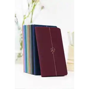 Matt Notebook 2027 Yılı Haftalık Keten 9x17 cm Cep Ajandası 12 Aylık Bordo