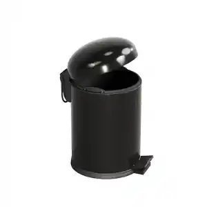 Aqua Bagno Smile Çöp Kovası -Pedallı 5 lt, Mat Siyah