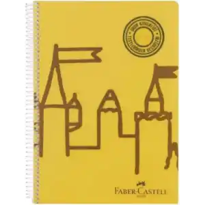 Faber-Castell A4 Boy 80 Yaprak Plastik Kapak Telli Çizgili Defter, Sarı