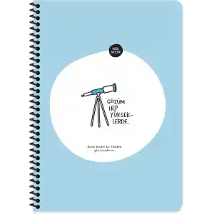 Keskin Color Hisli Şeyler A4 Kareli Spiralli Stickerli Defter Gözüm Yükseklerde