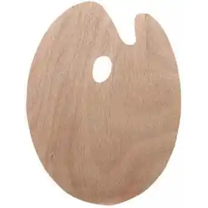 Ahşap Oval Palet Naturel 30x40 cm 1 Adet Büyük Boy Ahşap Boya Paleti Resim Boyama Tepsisi Akrilik Guaj Karıştırıcı