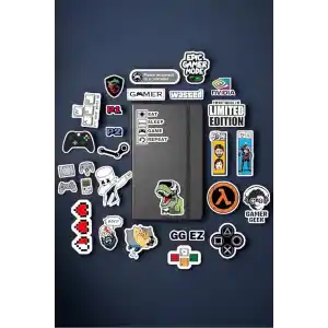 Gamer Gaming Oyuncu Sticker Paketi/Bullet Journal Defter Çıkartma Ajanda Laptop Etiket, 986746153465416