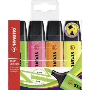 STABILO - İşaretleme Kalemi - BOSS ORIGINAL - 4lü Paket - Çeşitli Renkler