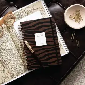 PAPERORA Spiralli Süresiz Planlayıcı Ajanda Kahverengi Zebra- 15x21