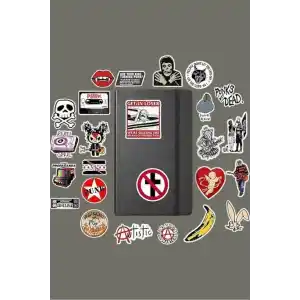 Punk Rock Metal Sticker Paketi/Bullet Journal Defter Çıkartma Ajanda Laptop Etiket, 568476168798466