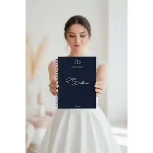 Çeyiz Defteri, Düğün Planlayıcı, Çeyiz Listesi, Çeyiz, Söz, Nişan, Kına, Balayı, Spiralli, 40 Sayfa, Lacivert