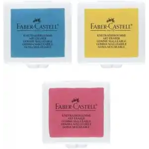 Faber-Castell Plastik Kutulu Hamur Silgi Renkli 3 Adet