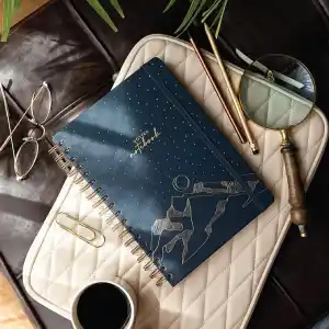 17x24 Spiralli Lastikli Sert Kapak Noktalı Not Defteri - Dağ