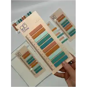 10 Renkli Cetvelli Turuncu Ve Turkuaz Tonları İndeks Sticker/İndex/Postit/Kitap Ayracı