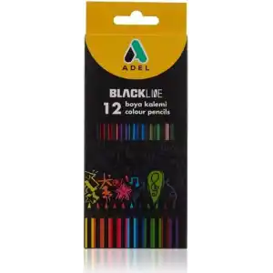 Adel Blackline Boya Kalemi 12 Renk, Tam Boy