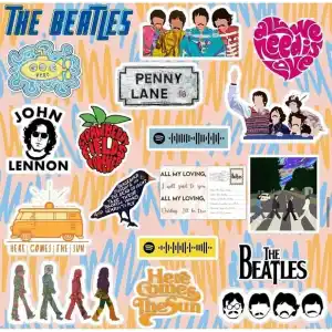 The Beatles Sticker Seti | Laptop Notebook Telefon Etiket Journal