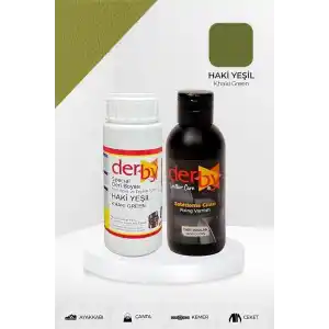 Derby Special Haki Yeşil Deri Boyası Ve Cilası 100 Ml - 2li Set Mont Eşya Çanta Deri Boyası