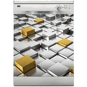 Bulaşık Makinesi Sticker Kaplama Beyaz Eşya Kaplama 3D Altın